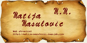 Matija Mašulović vizit kartica